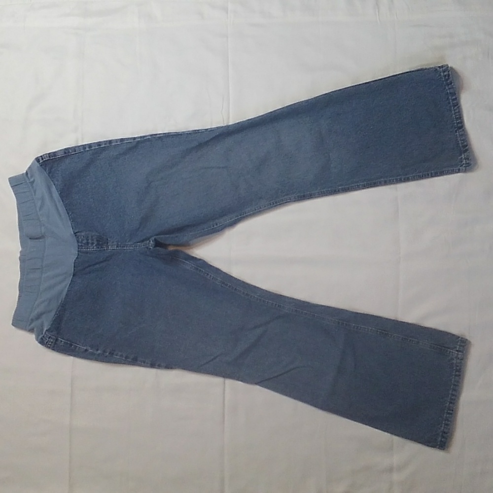 Motherhood Maternity Bootcut Stretch Waist & Panel Denim Blue Jeans L